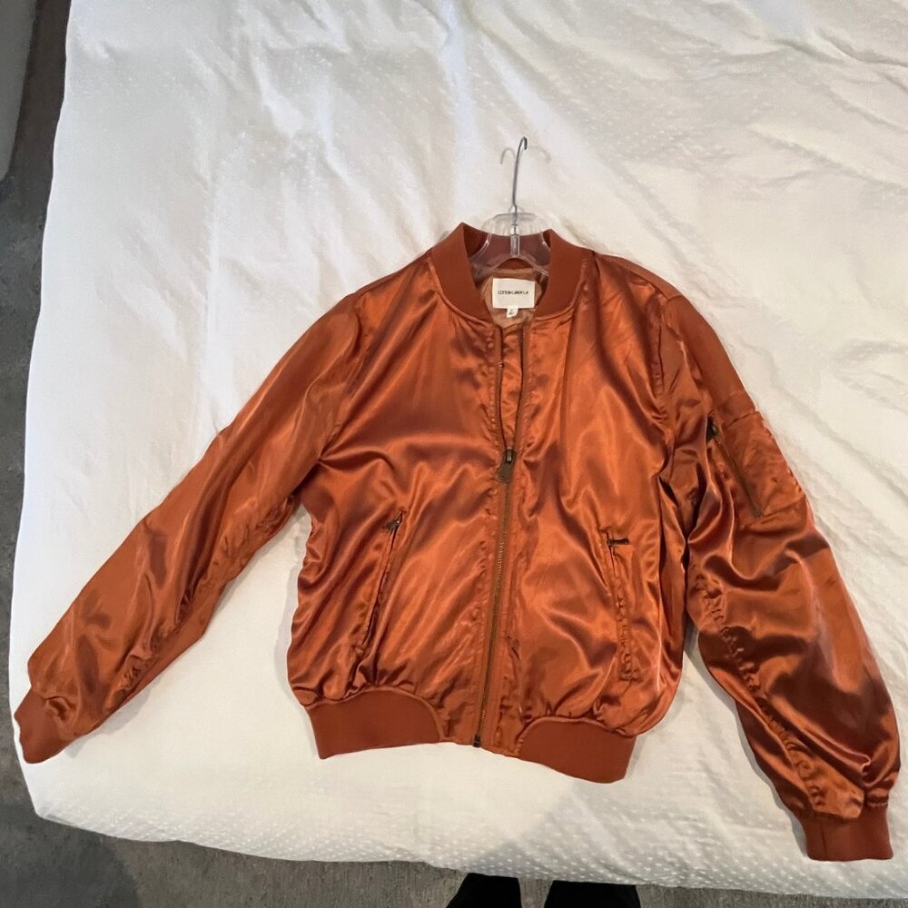 Jacket, Satin, with pockets, Copper color